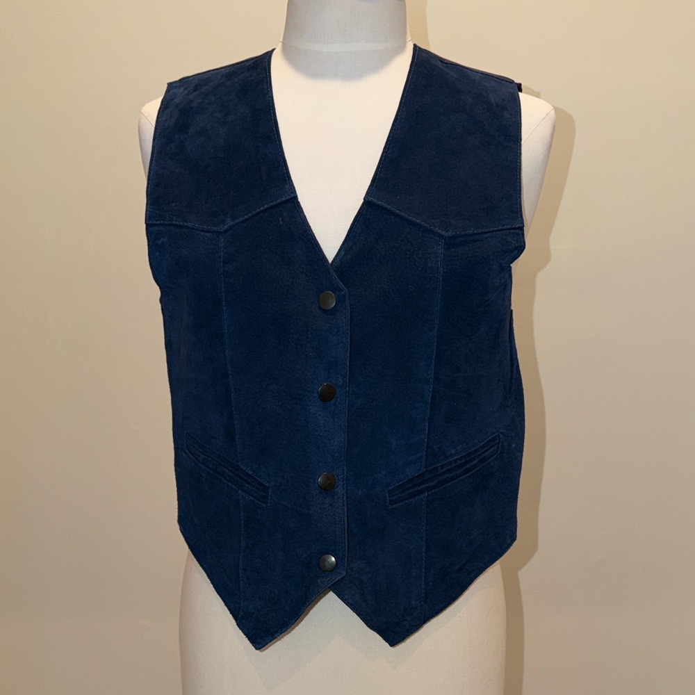 Vintage Learsi Navy Suede Vest for Women